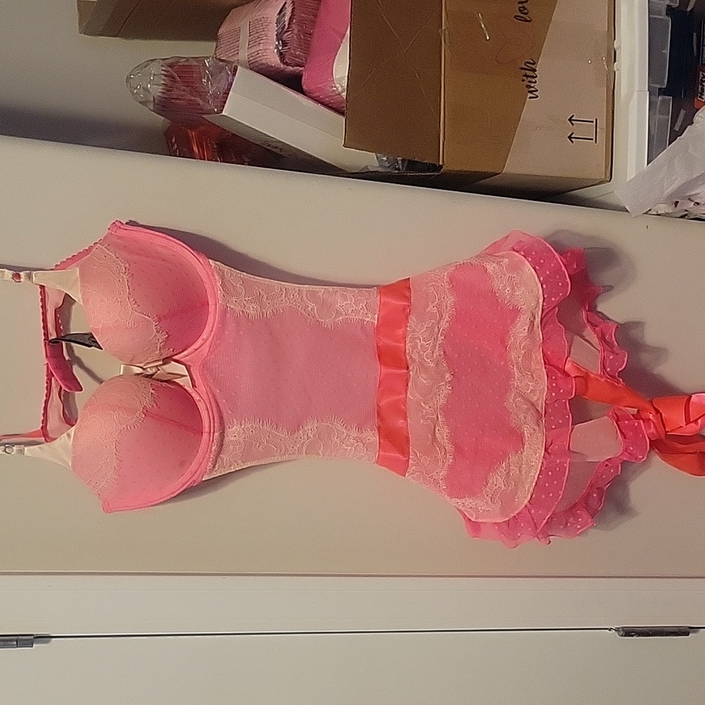 Sexy little things hot pink/coral lingerie